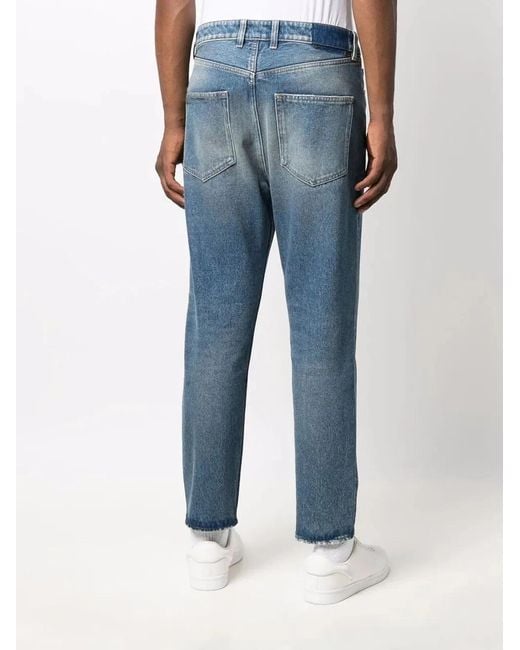 Golden Goose Deluxe Brand Blue "Golden M's Happy" Medium Stone Washed Denim for men