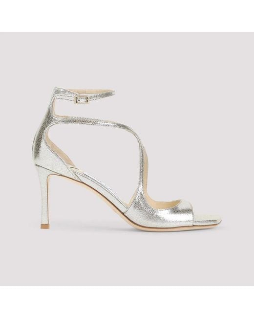 Jimmy Choo Metallic Azia Leather Sandals