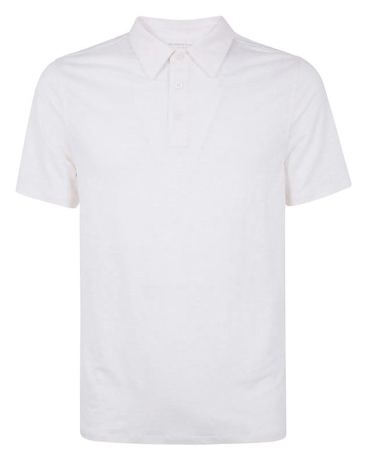 Majestic White Linen Short Sleeves Polo Shirt for men