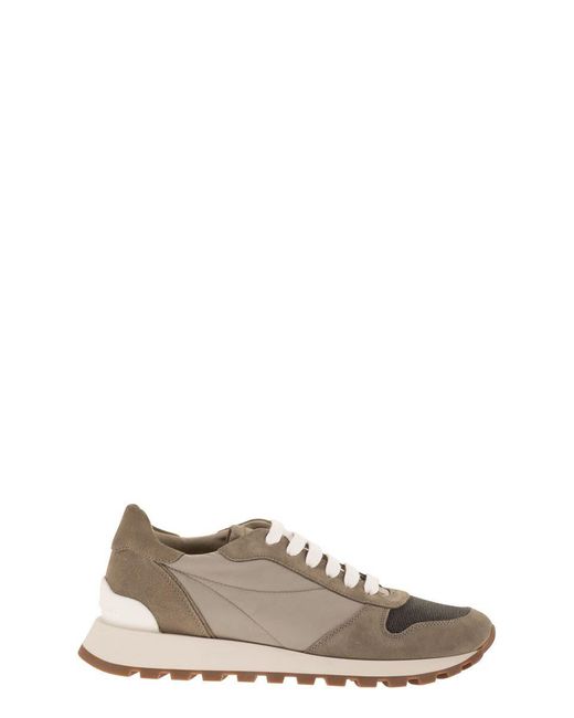 Brunello Cucinelli Multicolor Techno Fabric Runners With Precious Toe