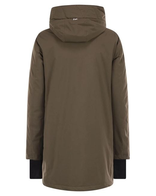Herno Green A-Shaped Down Jacket With Hood, 2 Layers