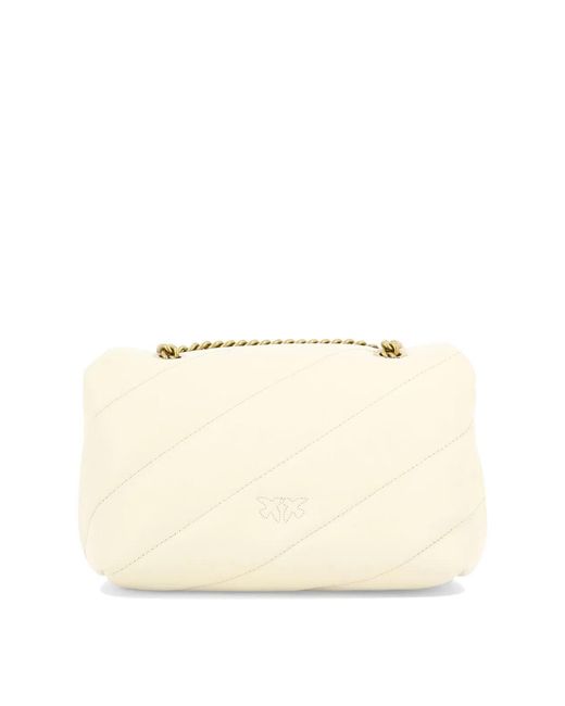 Pinko Natural Leather Brass Crossbody Bags