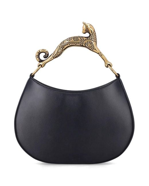 Lanvin Blue Hobo Cat Leather Bag