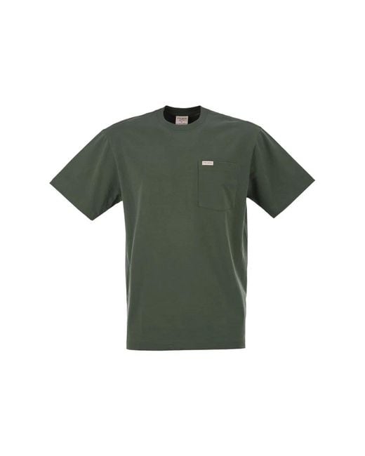 Filson Green Cotton T-Shirt With Patch Pocket for men