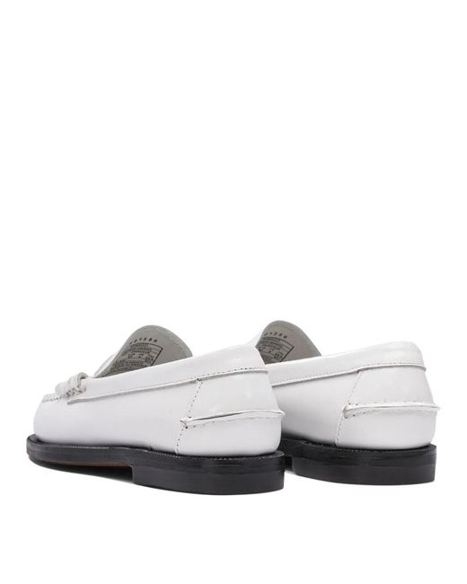 Sebago White Smooth Grain Leather