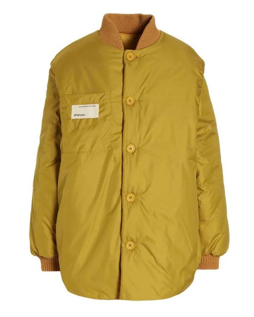 Sherpa Yellow 'Gang' Reversible Bomber Jacket