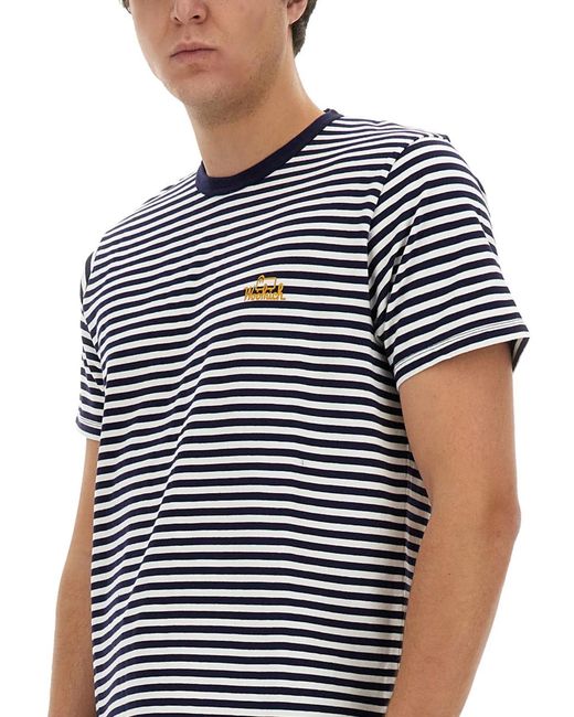 Woolrich Blue Striped T Shirt for men