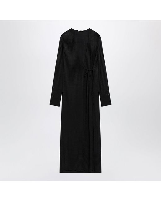 Fendi Black Jacquard Silk Long Dress