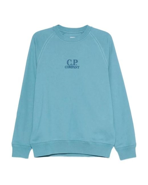 C P Company Blue C.P.Company Embroidered Sweater for men
