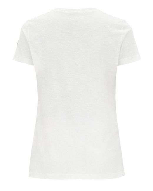 Moncler White T-Shirt With Logo