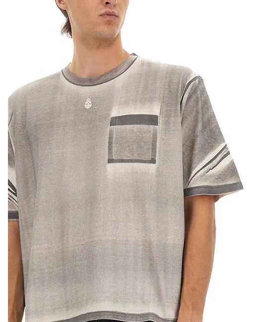 McQueen Gray Cropped T-Shirt for men
