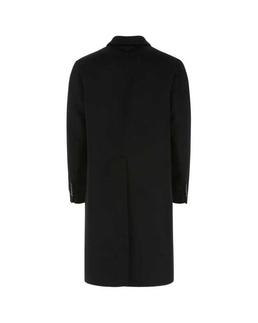 Prada Black Wool Blend Coat for men