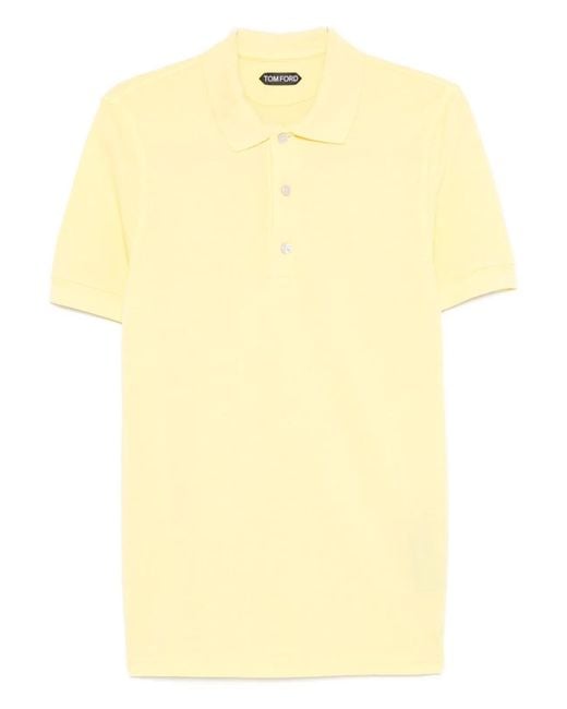 Tom Ford Yellow Cotton Blend Polo Shirt for men