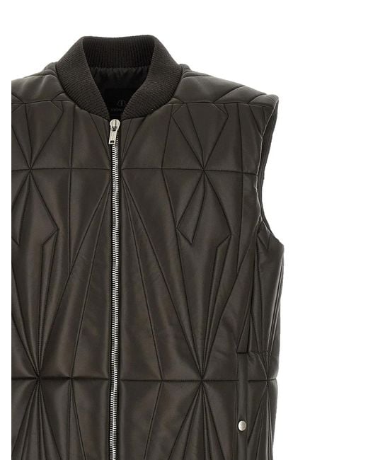 Rick Owens Black Moncler + 'Geocamo Flight' Vest for men