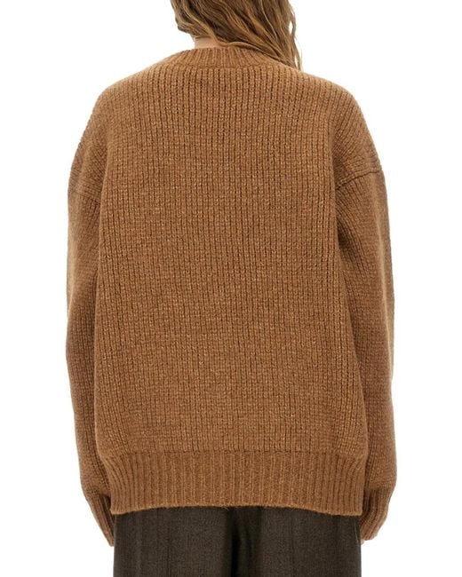 Saint Laurent Brown Thick Knit Pullover