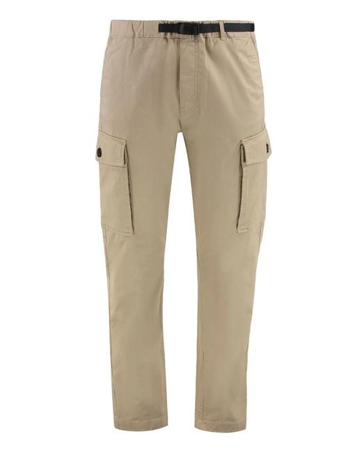 Woolrich Natural Belted Cotton Cargo-Trousers for men