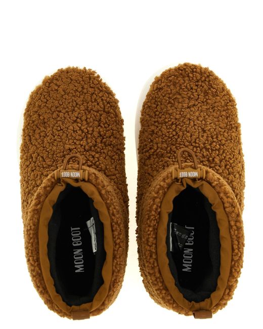 Moon Boot Brown 'Jr Spark Tube Mid Fleece' Ankle Boots