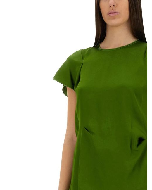 Victoria Beckham Green Tops With Folds