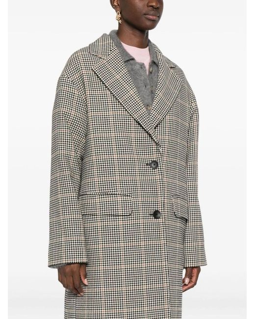 Tagliatore Gray Wool Single-Breasted Coat