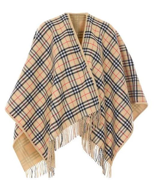 Burberry Natural Mantellina Reversibile