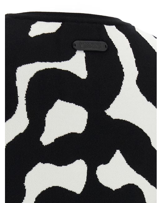 Moschino Black Zebra Intarsia Sweater