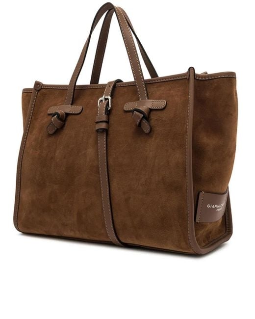 Gianni Chiarini Brown Tote Bag With Knots