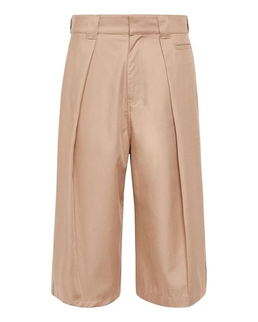Loewe Natural Pleated Cropped Wide Leg Trousers for men