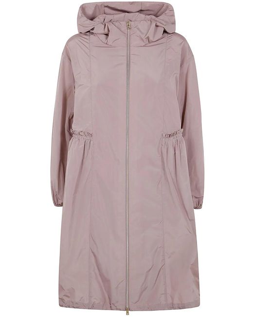 Herno Purple Midi Hooded Jacket