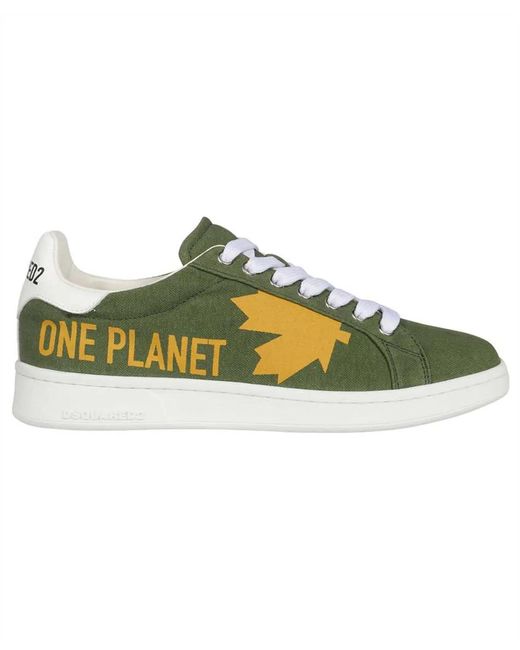 DSquared² Green Boxer Low-Top Sneakers for men