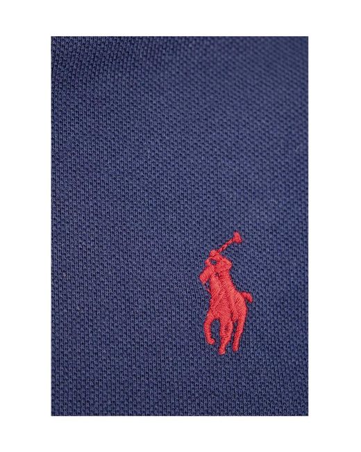 Polo Ralph Lauren Blue Slim Fit Mesh Polo Shirt for men