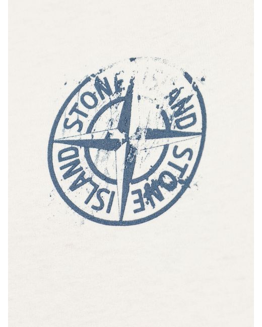 Stone Island White Cotton Ss T-Shirt for men