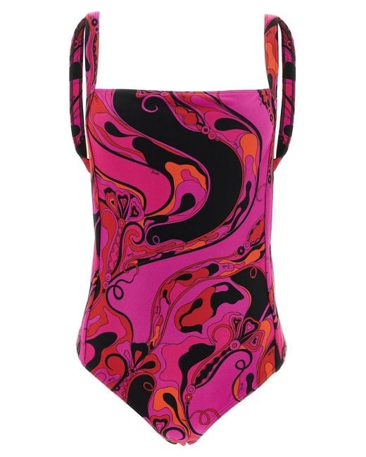 Emilio Pucci Pink 'Orchidee' One-Piece Swimsuit