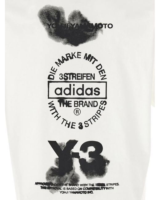 Y-3 White Graphic' T-Shirt for men