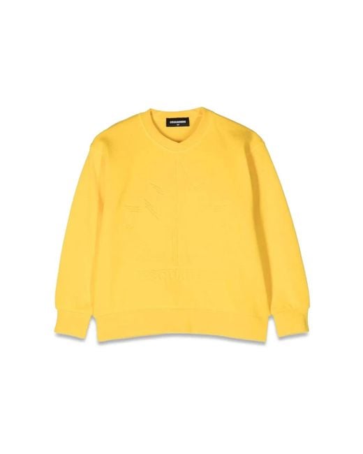DSquared² Yellow Slouchy Fit Crewneck Sweatshirt