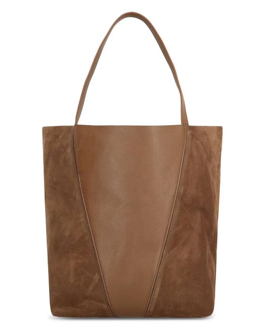 Chloé Brown Leather And Suede Chlo㨠Spin Shopping Bag