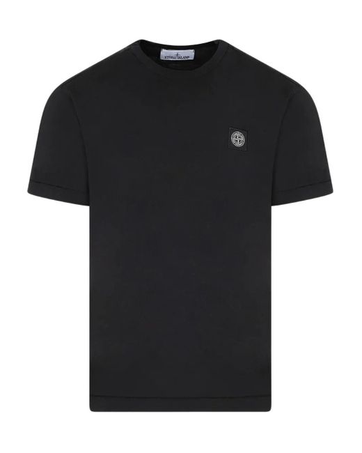 Stone Island Black T-Shirt With Patch for men