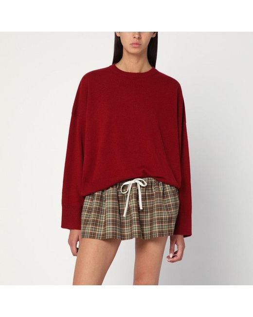 Loulou de Saison Women's Red Burgundy Cashmere Sweater