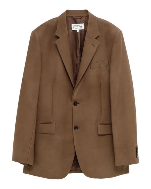 Maison Margiela Brown Button Single-Breasted Jacket for men