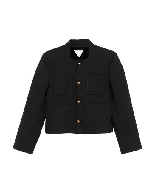 Bottega Veneta Black Dark Cotton Viscose Polyamide Jacket