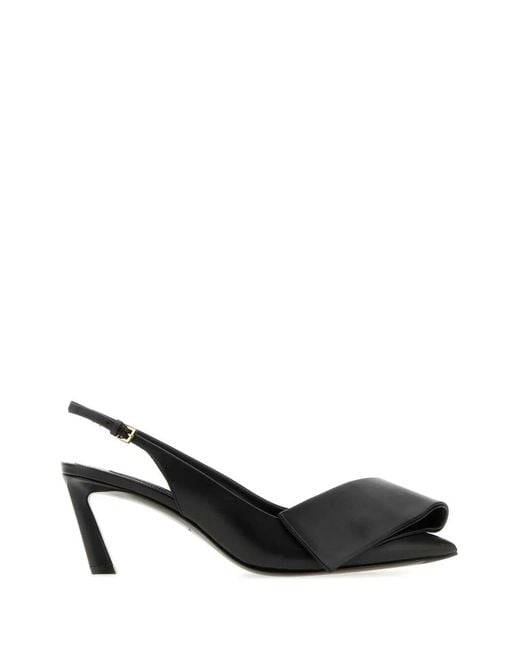 Givenchy Black Twisted Ribbon Slingback 65Mm