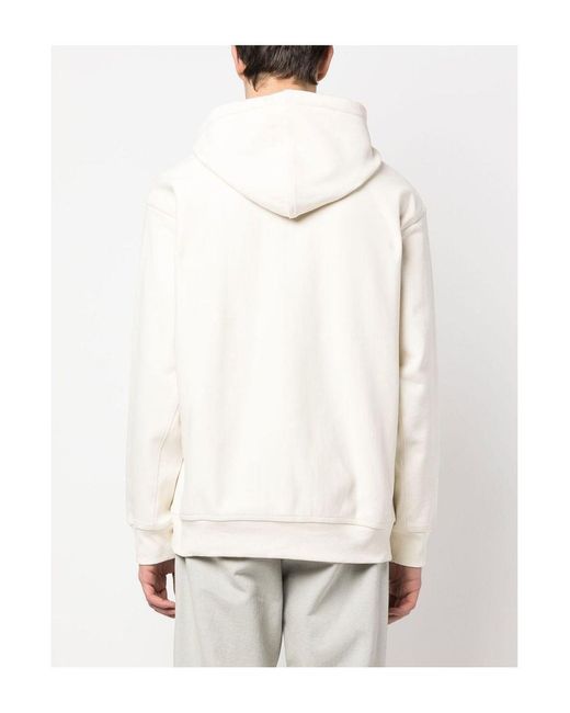 Carhartt White Logo Cotton Hoodie for men