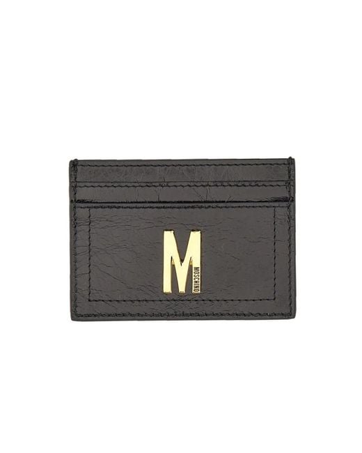 Moschino Couture Black Card Holder With Plaque