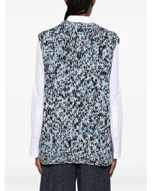 Ganni Red Vest With Graphic Print