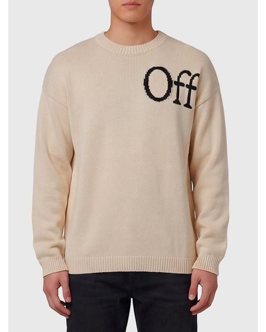 Off-White c/o Virgil Abloh Natural Off Bookish Shared Crewneck Sweater for men