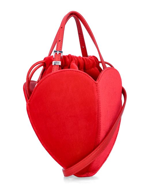 ROTATE BIRGER CHRISTENSEN Red Rotate Heart Velvet Bag