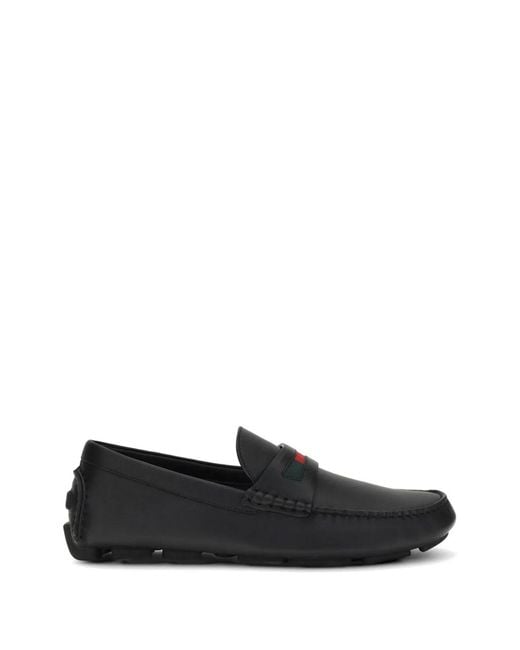 Gucci Black Leather Loafers for men