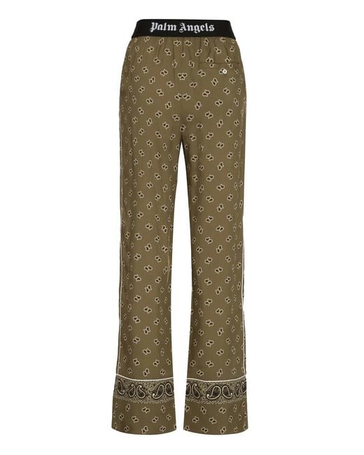 Palm Angels Green Viscose Trousers