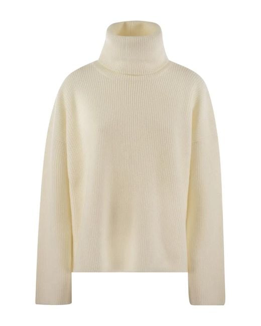Fabiana Filippi Natural Boxy Turtleneck Sweater