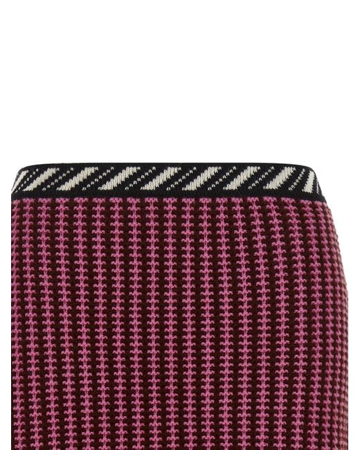 Versace Red Crochet Knit Skirt