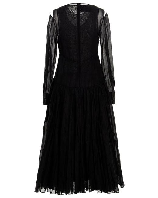 Jil Sander Black Pleated Skirt Dress